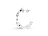 White gold Milgrain Marquise Diamond Hoop Earrings with Bezel Setting_20