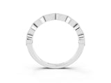 White gold Milgrain Marquise Emerald Half Eternity Band with Bezel Setting_21
