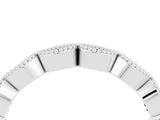 White gold Milgrain Marquise Emerald Half Eternity Band with Bezel Setting_34