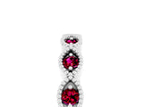 White gold Milgrain Marquise Garnet Half Eternity Band with Bezel Setting_23