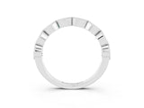 White gold Milgrain Marquise Green Sapphire Half Eternity Band with Bezel Setting_33