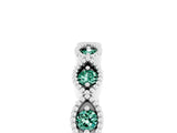 White gold Milgrain Marquise Green Sapphire Half Eternity Band with Bezel Setting_35