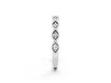 White gold Milgrain Marquise Moissanite Half Eternity Band with Bezel Setting_20