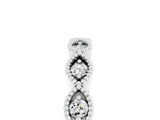 White gold Milgrain Marquise Moissanite Half Eternity Band with Bezel Setting_35