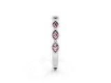 White gold Milgrain Marquise Morganite Half Eternity Band with Bezel Setting_20