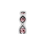 White gold Milgrain Marquise Morganite Half Eternity Band with Bezel Setting_23