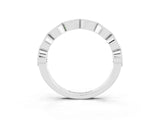 White gold Milgrain Marquise Peridot Half Eternity Band with Bezel Setting_21