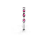 White gold Milgrain Marquise Pink Sapphire Half Eternity Band with Bezel Setting_32