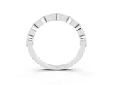 White gold Milgrain Marquise Pink Sapphire Half Eternity Band with Bezel Setting_33