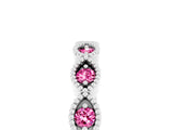 White gold Milgrain Marquise Pink Sapphire Half Eternity Band with Bezel Setting_46