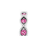 White gold Milgrain Marquise Pink Sapphire Half Eternity Band with Bezel Setting_47