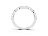 White gold Milgrain Marquise Tanzanite Half Eternity Band with Bezel Setting_54