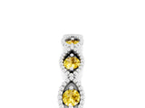 White gold Milgrain Marquise Yellow Sapphire Half Eternity Band with Bezel Setting_43