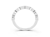 White gold Milgrain Marquise Yellow Sapphire Half Eternity Band with Bezel Setting_45