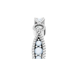 White gold Milgrain Marquise and Round Diamond Eternity Band with Bezel Setting_8