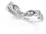 White gold Milgrain Marquise and Round Diamond Half Eternity Band_22