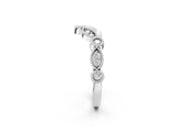 White gold Milgrain Marquise and Round Diamond Half Eternity Band_23