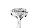 White gold Milgrain Oval Cut Diamond Ring with Tapered Pave Band and Four Prong Setting_8
