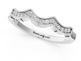 White gold Milgrain Pavé Round Diamond Curved Band_24