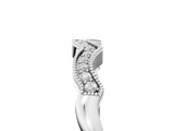 White gold Milgrain Pavé Round Diamond Curved Band_27