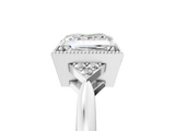 White gold Milgrain Princess Cut Diamond Ring with Tapered Pave Band and Four Prong Setting_8