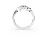 White gold Milgrain Radiant Cut Diamond Ring with Tapered Pave Band and Four Prong Setting_31