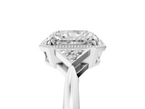 White gold Milgrain Radiant Cut Diamond Ring with Tapered Pave Band and Four Prong Setting_33