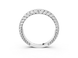 White gold Milgrain Round Diamond Curved Eternity Band with Pavé Setting_15