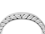 White gold Milgrain Round Diamond Curved Eternity Band with Pavé Setting_16