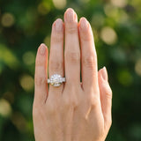 White gold Milgrain Round Diamond Halo Split Shank Ring_16
