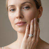 White gold Milgrain Round Diamond Halo Split Shank Ring_17