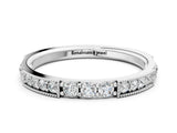 White gold Milgrain Round Diamond Pavé Channel Set White Gold Band_24