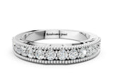 White gold Milgrain Round Diamond Pavé Chevron Band_12
