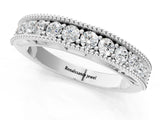 White gold Milgrain Round Diamond Pavé Chevron Band_13
