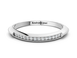 White gold Milgrain Round Diamond Pavé Set Half Eternity Band_23