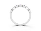 White gold Milgrain Square Bezel Round Amethyst Chevron Band_9