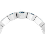 White gold Milgrain Square Bezel Round Aquamarine Chevron Band_10