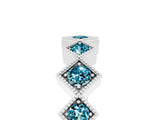 White gold Milgrain Square Bezel Round Blue Topaz Chevron Band_11