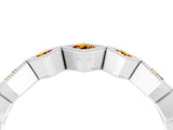 White gold Milgrain Square Bezel Round Citrine Chevron Band_10