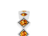 White gold Milgrain Square Bezel Round Citrine Chevron Band_11