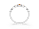 White gold Milgrain Square Bezel Round Citrine Chevron Band_9
