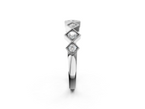 White gold Milgrain Square Bezel Round Diamond Chevron Band_37