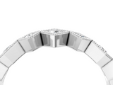 White gold Milgrain Square Bezel Round Diamond Chevron Band_39