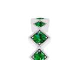 White gold Milgrain Square Bezel Round Emerald Chevron Band_11