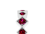 White gold Milgrain Square Bezel Round Garnet Chevron Band_11