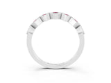 White gold Milgrain Square Bezel Round Garnet Chevron Band_9