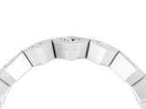 White gold Milgrain Square Bezel Round Moissanite Chevron Band_10