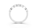 White gold Milgrain Square Bezel Round Moissanite Chevron Band_9