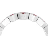 White gold Milgrain Square Bezel Round Morganite Chevron Band_10