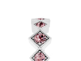 White gold Milgrain Square Bezel Round Morganite Chevron Band_11